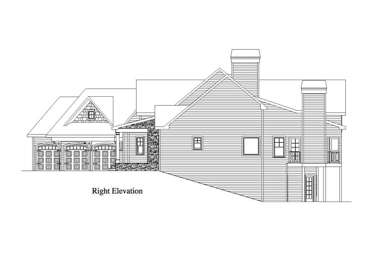 Home Plan Right Elevation of this 5-Bedroom,2618 Sq Ft Plan -163-1055