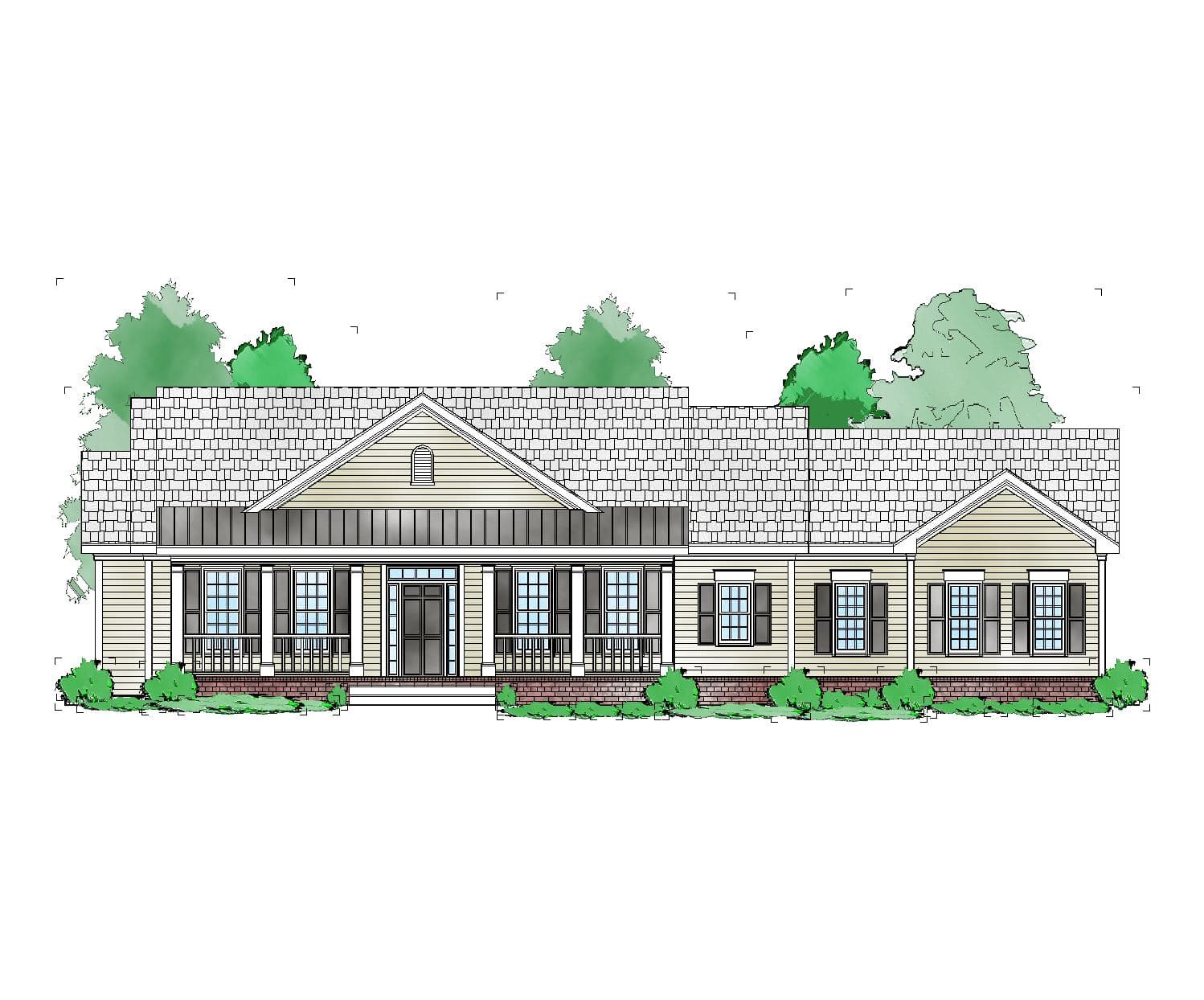 3-Bedroom, 1448 Sq Ft Ranch Home Plan - 163-1065 - Main Exterior