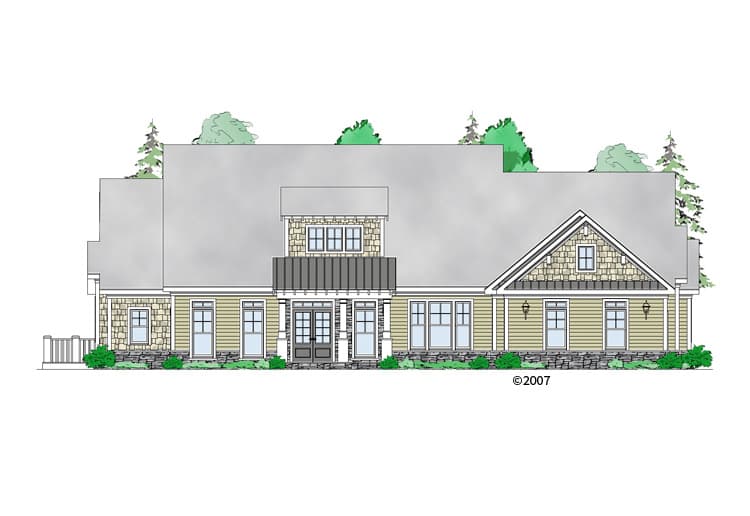 4-Bedroom, 3639 Sq Ft Craftsman Home Plan - 163-1067 - Main Exterior