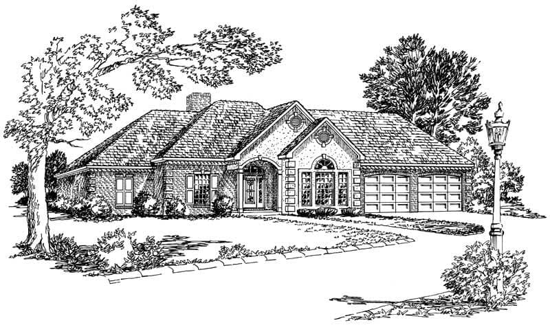 3-Bedroom, 2061 Sq Ft Country House Plan - 164-1068 - Front Exterior