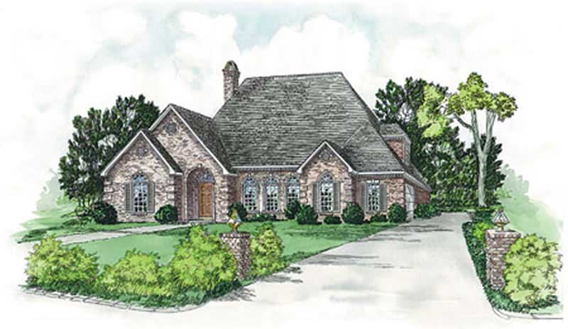 4-Bedroom, 3256 Sq Ft European House Plan - 164-1085 - Front Exterior