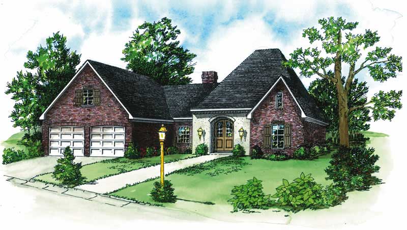 3-Bedroom, 1959 Sq Ft European House Plan - 164-1104 - Front Exterior