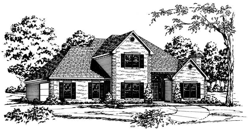 4-Bedroom, 3174 Sq Ft European House Plan - 164-1130 - Front Exterior