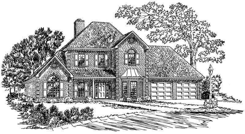4-Bedroom, 2226 Sq Ft Georgian House Plan - 164-1137 - Front Exterior