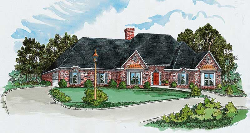 4-Bedroom, 2735 Sq Ft Country House Plan - 164-1147 - Front Exterior