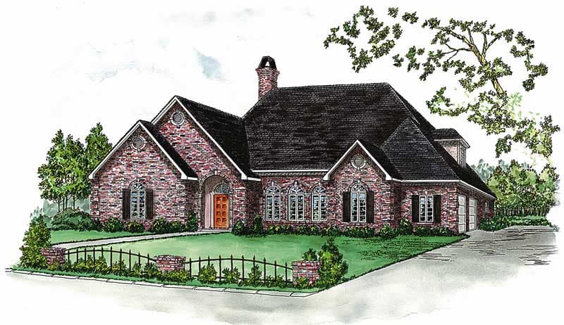4-Bedroom, 2694 Sq Ft European House Plan - 164-1155 - Front Exterior