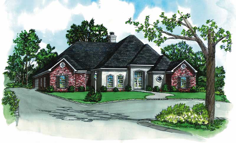 4-Bedroom, 2682 Sq Ft French House Plan - 164-1157 - Front Exterior