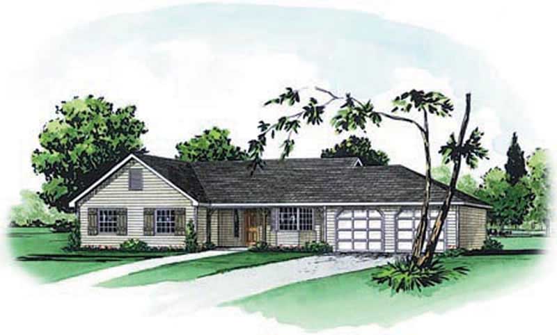 3-Bedroom, 1362 Sq Ft Country House Plan - 164-1199 - Front Exterior