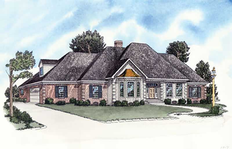 3-Bedroom, 1716 Sq Ft European House Plan - 164-1248 - Front Exterior