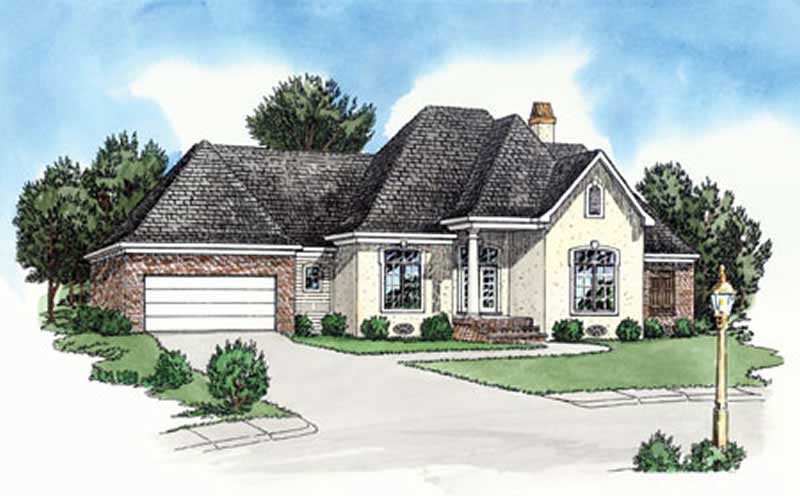 3-Bedroom, 1618 Sq Ft European Home Plan - 164-1249 - Main Exterior