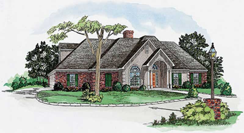 3-Bedroom, 1623 Sq Ft European House Plan - 164-1270 - Front Exterior