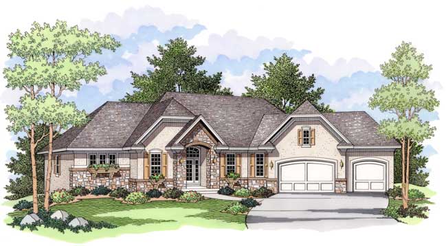4-Bedroom, 3458 Sq Ft European Home Plan - 165-1066 - Main Exterior