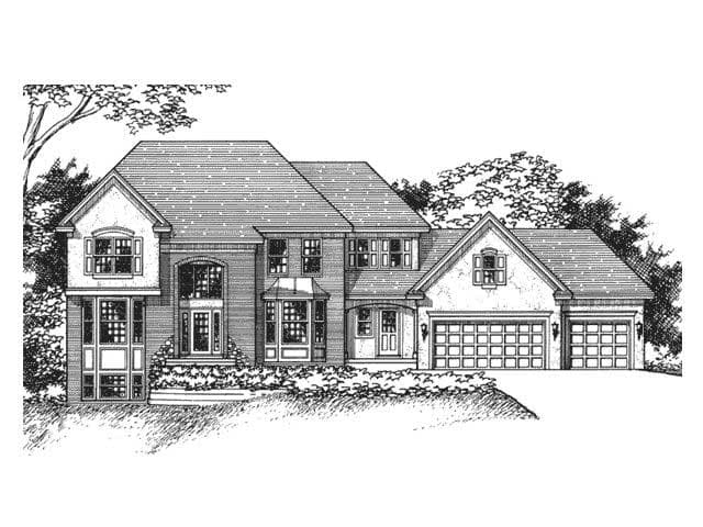 4-Bedroom, 2951 Sq Ft European Home Plan - 165-1070 - Main Exterior
