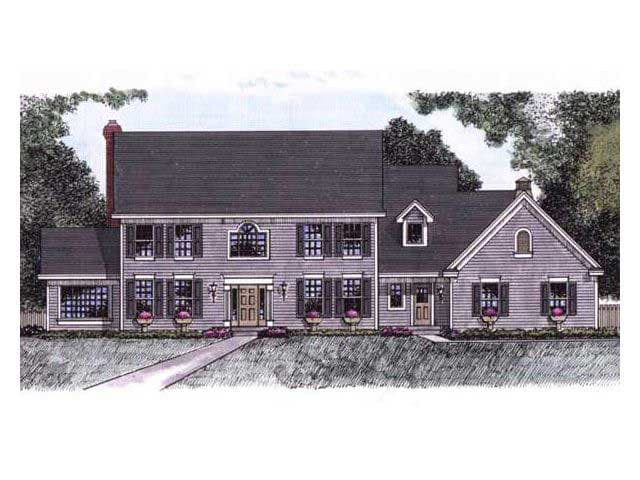 4-Bedroom, 3438 Sq Ft Colonial Home Plan - 165-1072 - Main Exterior