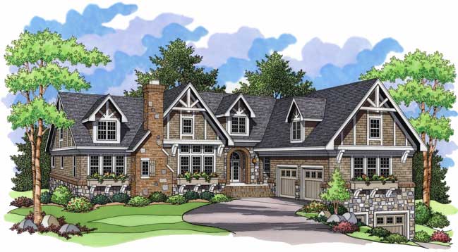 4-Bedroom, 5777 Sq Ft Country House Plan - 165-1103 - Front Exterior