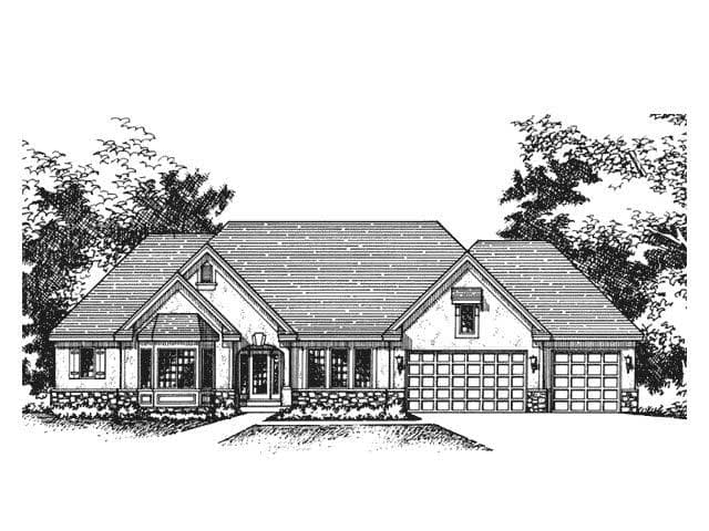 4-Bedroom, 4330 Sq Ft Country House Plan - 165-1133 - Front Exterior