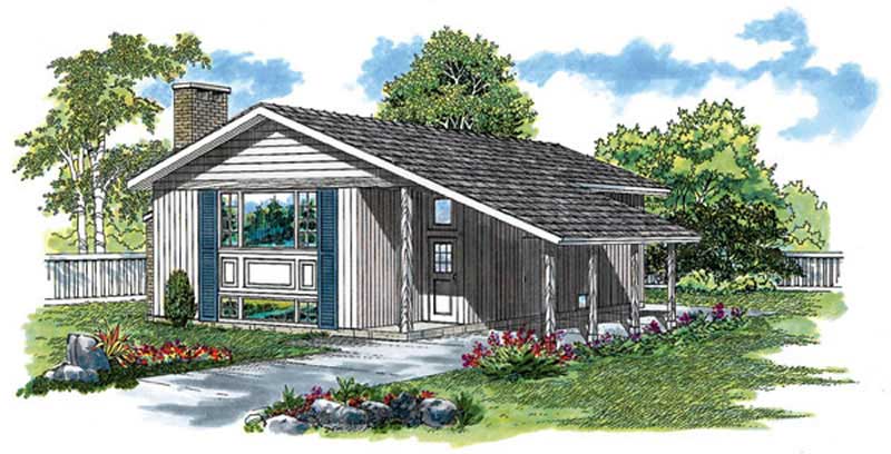 3-Bedroom, 1356 Sq Ft Ranch Home Plan - 167-1034 - Main Exterior