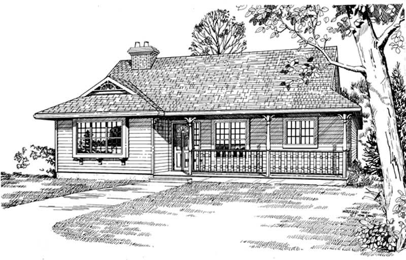 3-Bedroom, 1383 Sq Ft Ranch House Plan - 167-1037 - Front Exterior