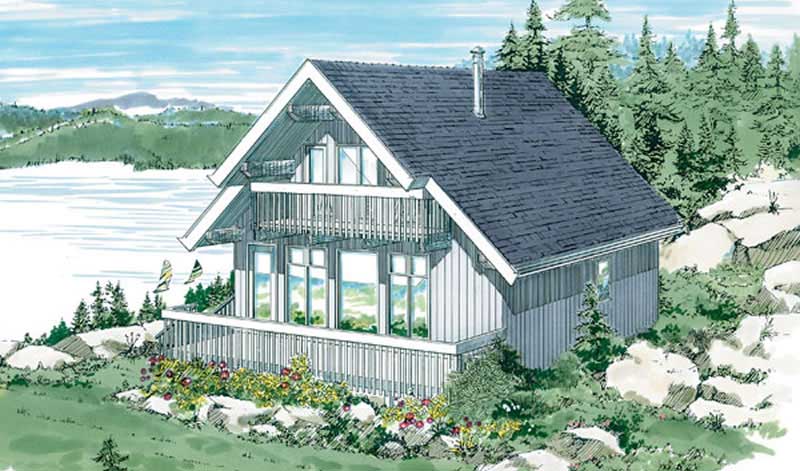 3-Bedroom, 1381 Sq Ft Log Cabin House Plan - 167-1038 - Front Exterior