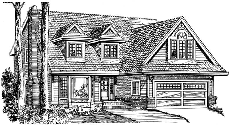 4-Bedroom, 2262 Sq Ft Traditional Home Plan - 167-1069 - Main Exterior