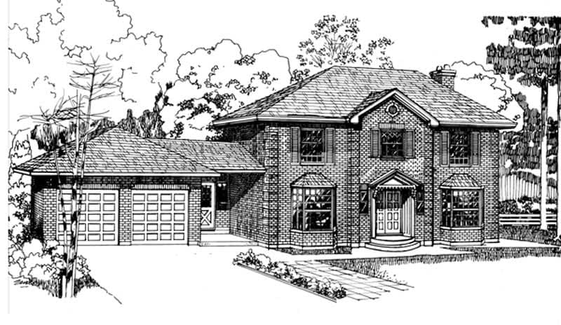 4-Bedroom, 2263 Sq Ft Colonial Home Plan - 167-1094 - Main Exterior