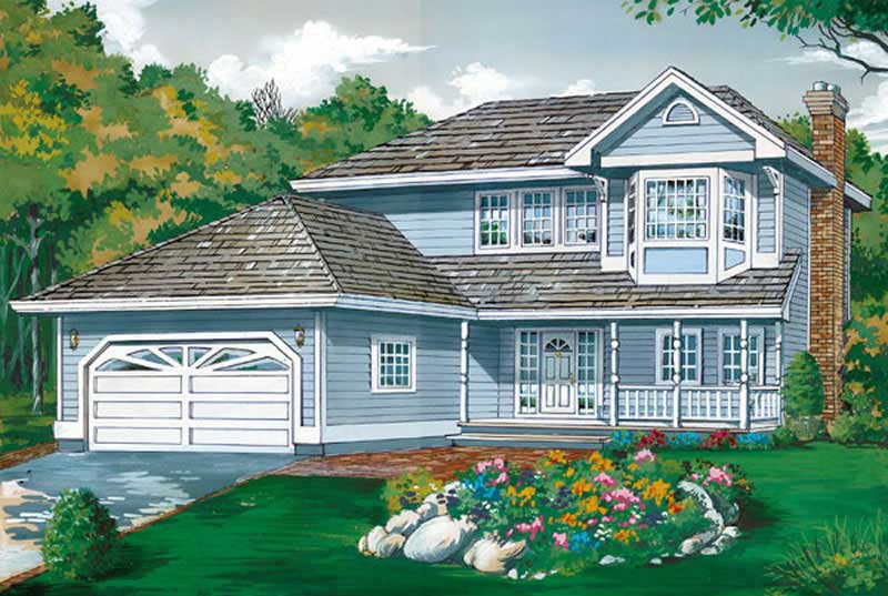 3-Bedroom, 1869 Sq Ft Country House Plan - 167-1122 - Front Exterior