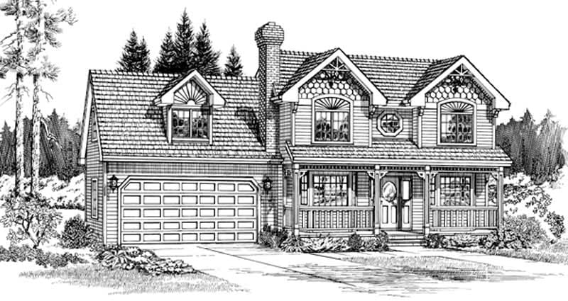 4-Bedroom, 2144 Sq Ft Country Home Plan - 167-1174 - Main Exterior