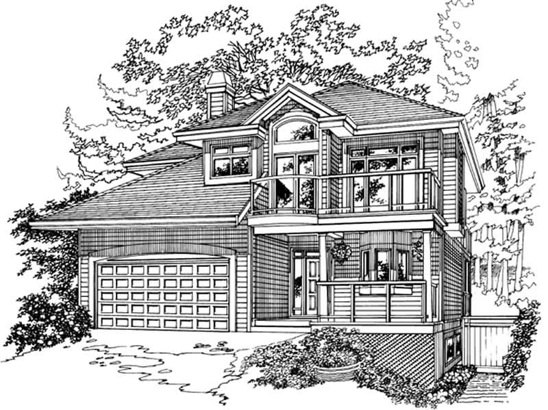 3-Bedroom, 2163 Sq Ft Contemporary House Plan - 167-1192 - Front Exterior