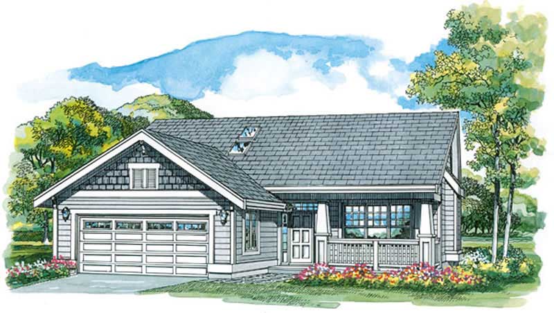 3-Bedroom, 1260 Sq Ft Country Home Plan - 167-1232 - Main Exterior