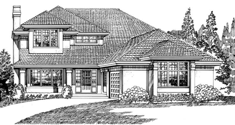 3-Bedroom, 2277 Sq Ft Southwest House Plan - 167-1278 - Front Exterior
