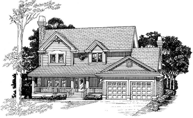 4-Bedroom, 2142 Sq Ft Country Home Plan - 167-1320 - Main Exterior
