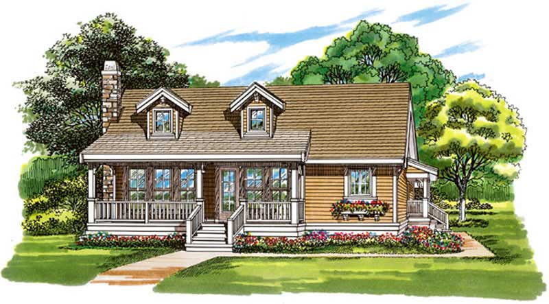 2-Bedroom, 1064 Sq Ft Ranch Home Plan - 167-1322 - Main Exterior