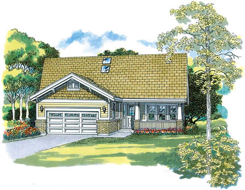 3-Bedroom, 1293 Sq Ft Country Home Plan - 167-1324 - Main Exterior