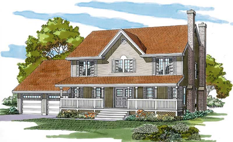 4-Bedroom, 2446 Sq Ft Country House Plan - 167-1339 - Front Exterior