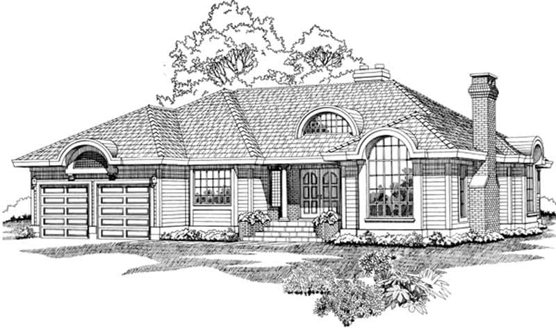 3-Bedroom, 2561 Sq Ft European Home Plan - 167-1342 - Main Exterior