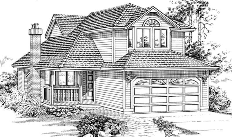 3-Bedroom, 1748 Sq Ft Country House Plan - 167-1361 - Front Exterior