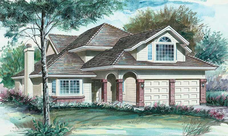 3-Bedroom, 2279 Sq Ft European House Plan - 167-1364 - Front Exterior