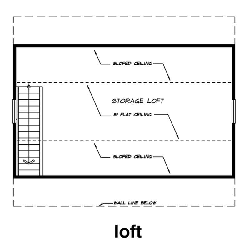 Floor Plan Second Story of Garage Plan #167-1414