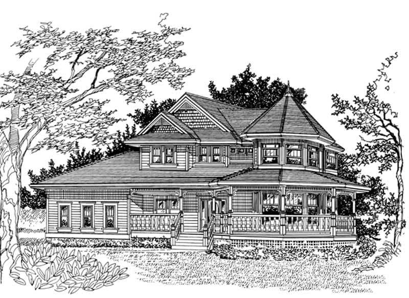 4-Bedroom, 2693 Sq Ft Victorian Home Plan - 167-1429 - Main Exterior