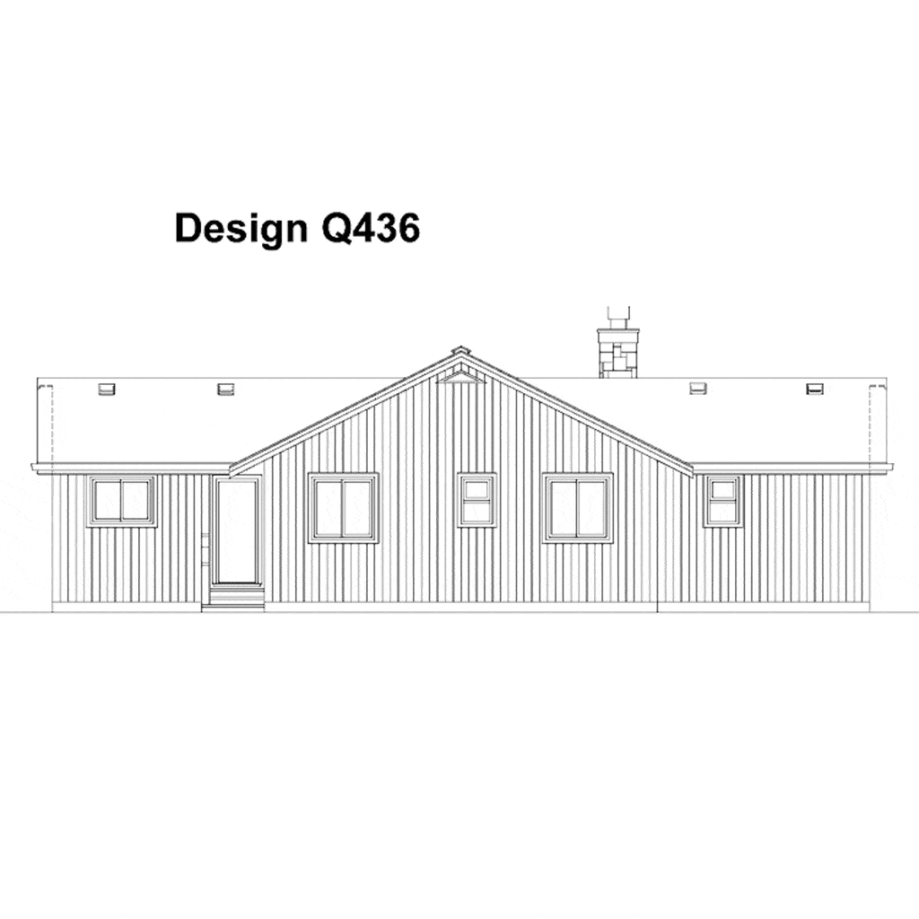 Home Plan Rear Elevation
