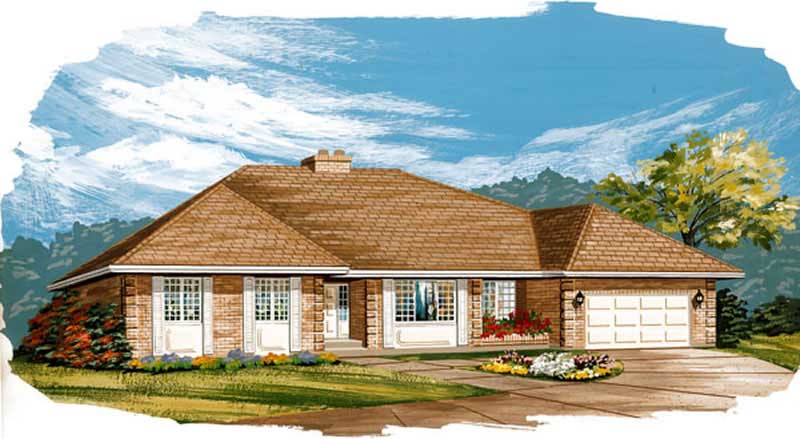 3-Bedroom, 2042 Sq Ft European House Plan - 167-1454 - Front Exterior