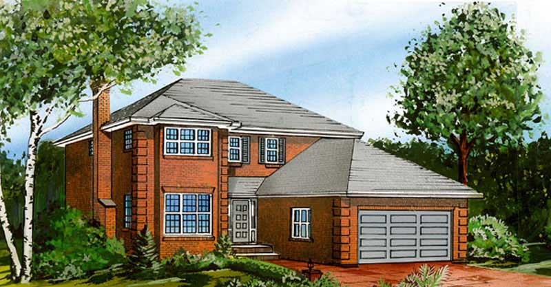 4-Bedroom, 2464 Sq Ft European House Plan - 167-1464 - Front Exterior
