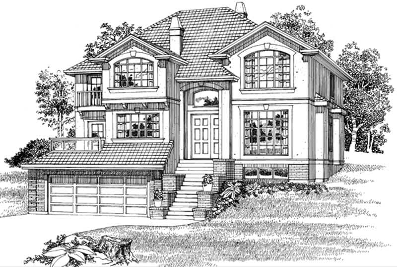 4-Bedroom, 3068 Sq Ft European Home Plan - 167-1487 - Main Exterior