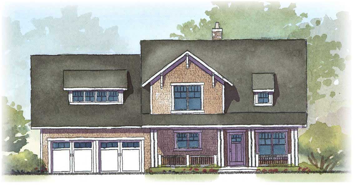 4-Bedroom, 3164 Sq Ft Country House Plan - 168-1016 - Front Exterior