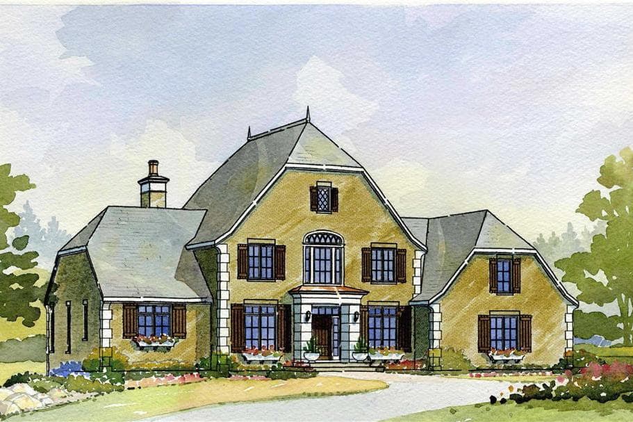 4-Bedroom, 3051 Sq Ft European Home Plan - 168-1028 - Main Exterior
