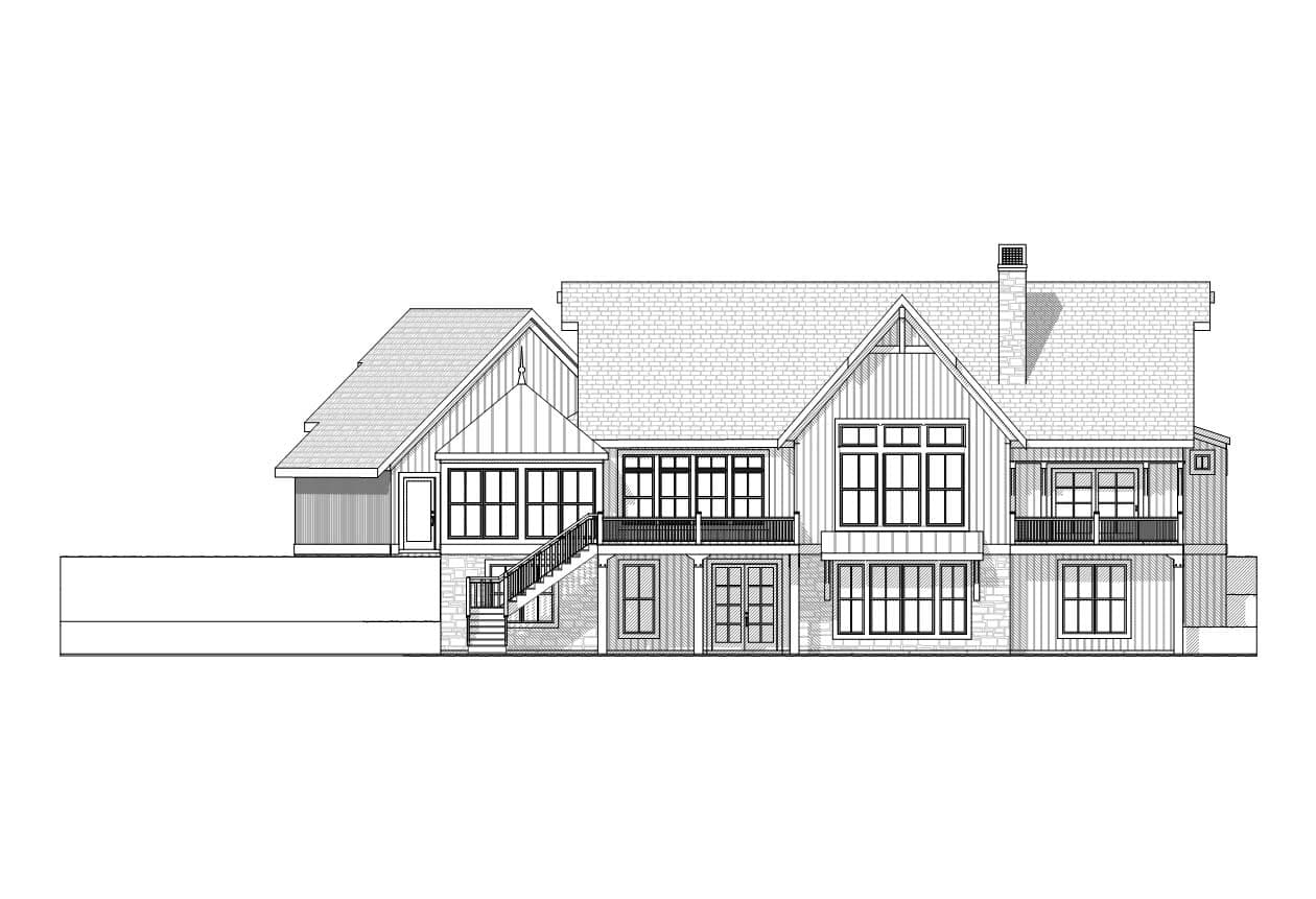 Home Plan Rear Elevation