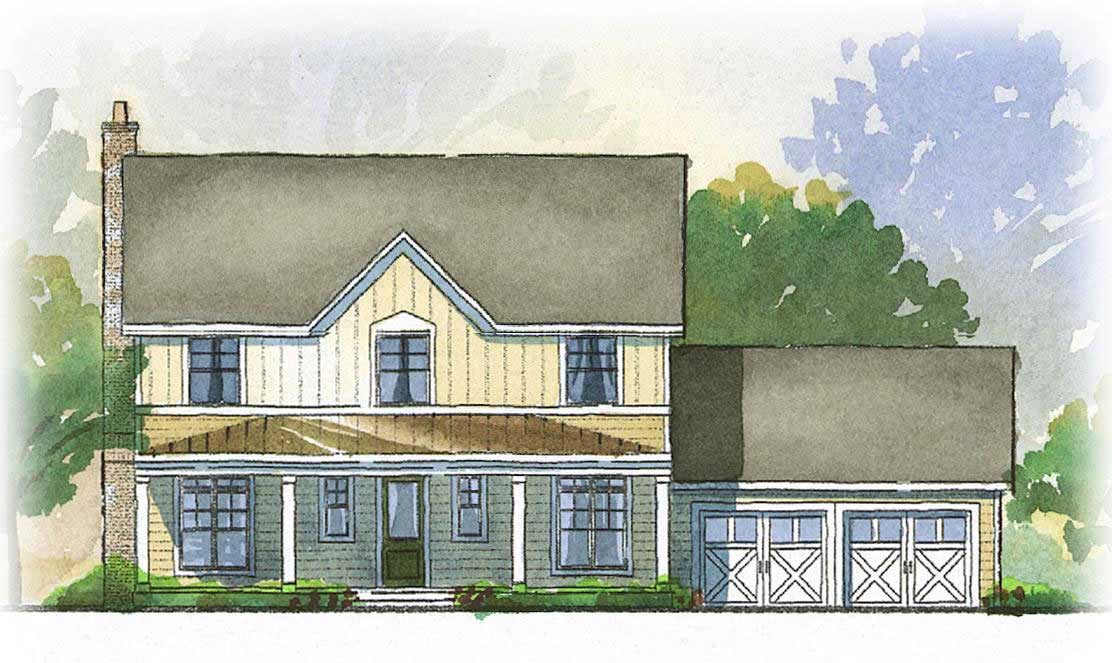 3-Bedroom, 2294 Sq Ft Country Home Plan - 168-1055 - Main Exterior