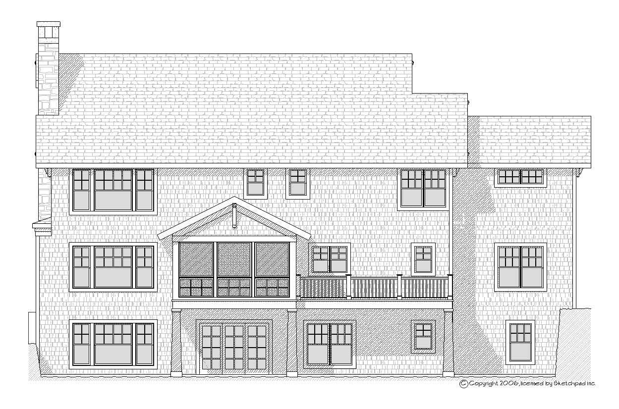 Home Plan Rear Elevation