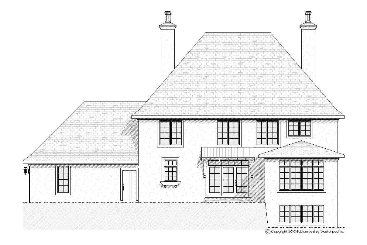 Home Plan Rear Elevation