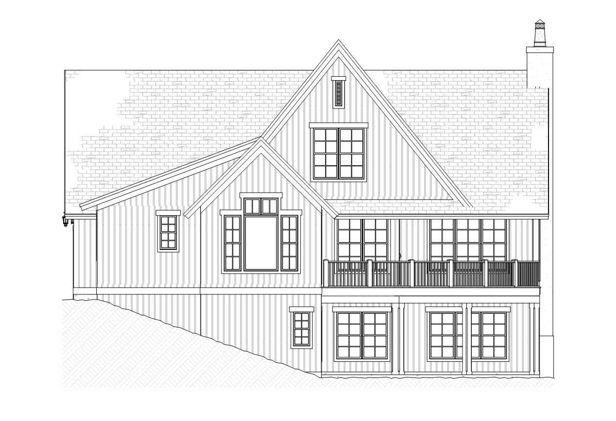 Home Plan Rear Elevation